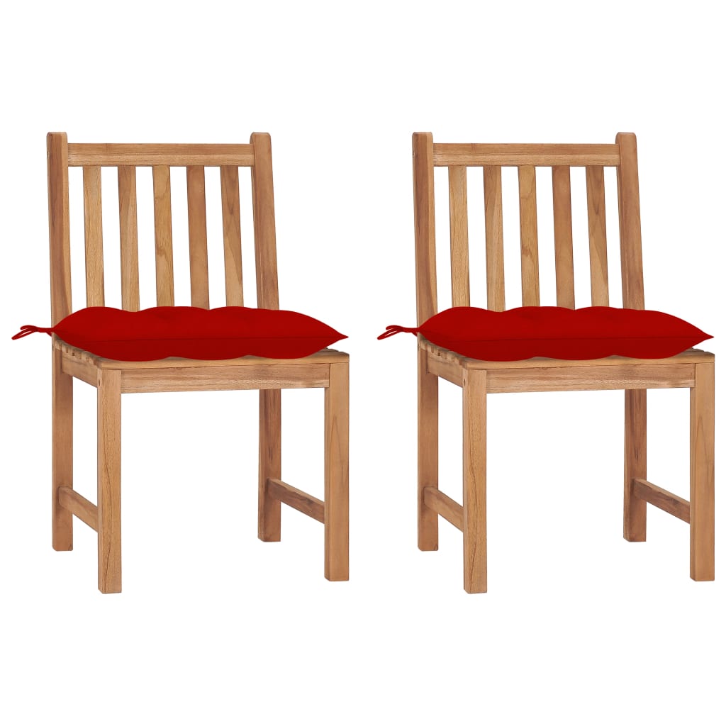 Tuinstoelen 2 st met kussens massief teakhout is nu te koop bij PeponiXL, paradijselijk wonen!