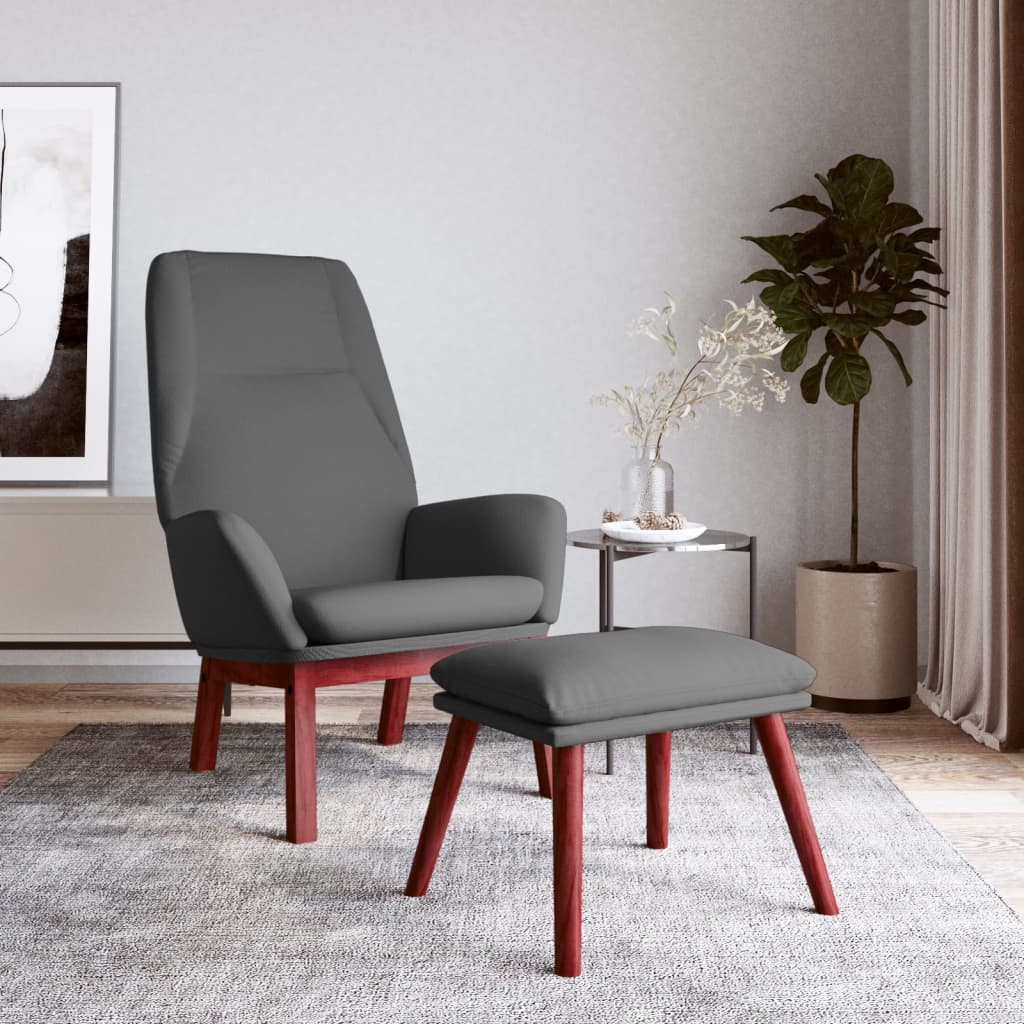 Relaxstoel met voetenbank stof donkergrijs is nu te koop bij PeponiXL, paradijselijk wonen!