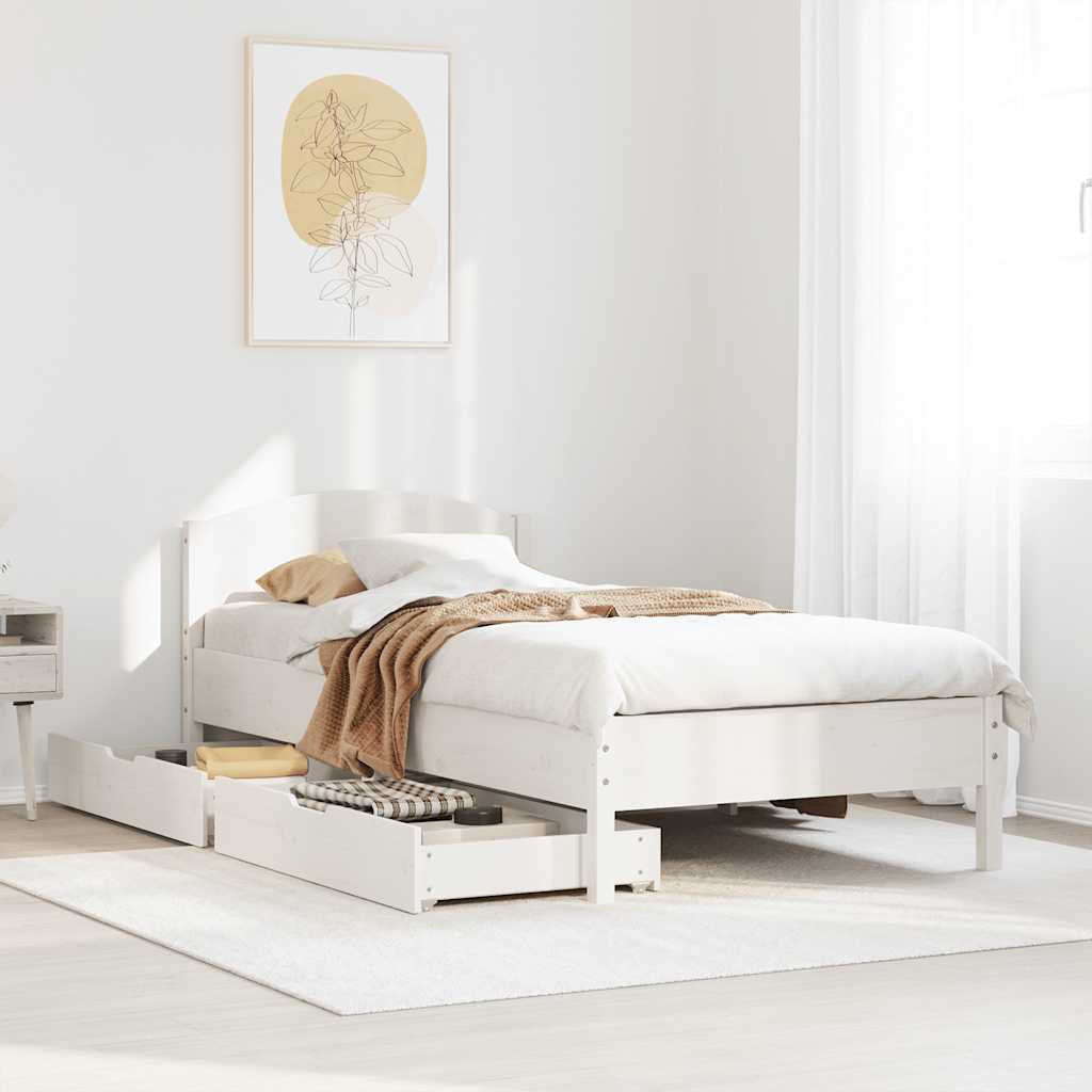 Bedframe zonder matras massief grenenhout wit 140x200 cm is nu te koop bij PeponiXL, paradijselijk wonen!