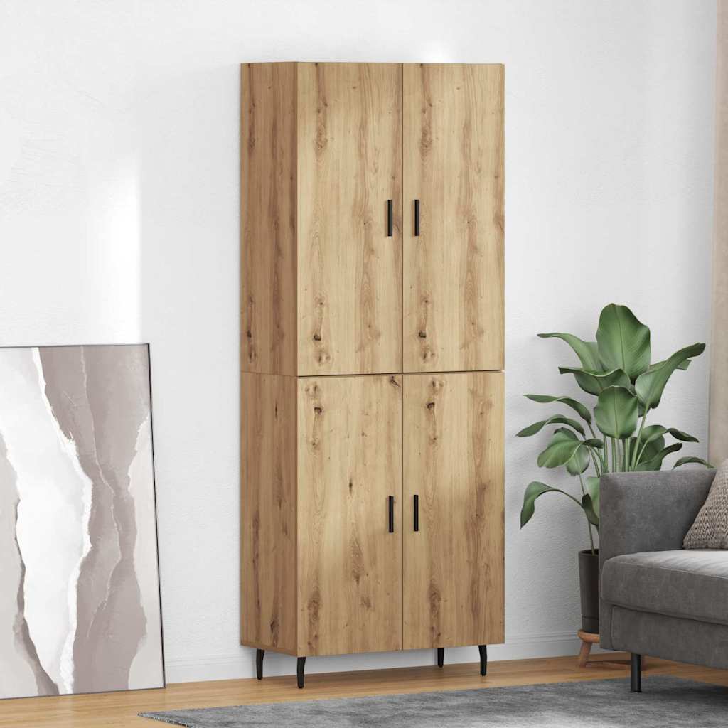 Hoge kast 2 pcs Artisan Eiken 69,5 x 34 x 180 cm Bewerkt hout is nu te koop bij PeponiXL, paradijselijk wonen!