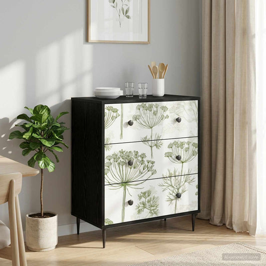 Ladekast GOTHA Groene boomprint 66 x 36,5 x 76 cm Bewerkt hout is nu te koop bij PeponiXL, paradijselijk wonen!