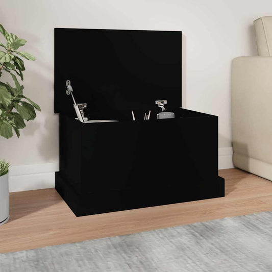 Opbergbox 50x30x28 cm bewerkt hout zwart is nu te koop bij PeponiXL, paradijselijk wonen!