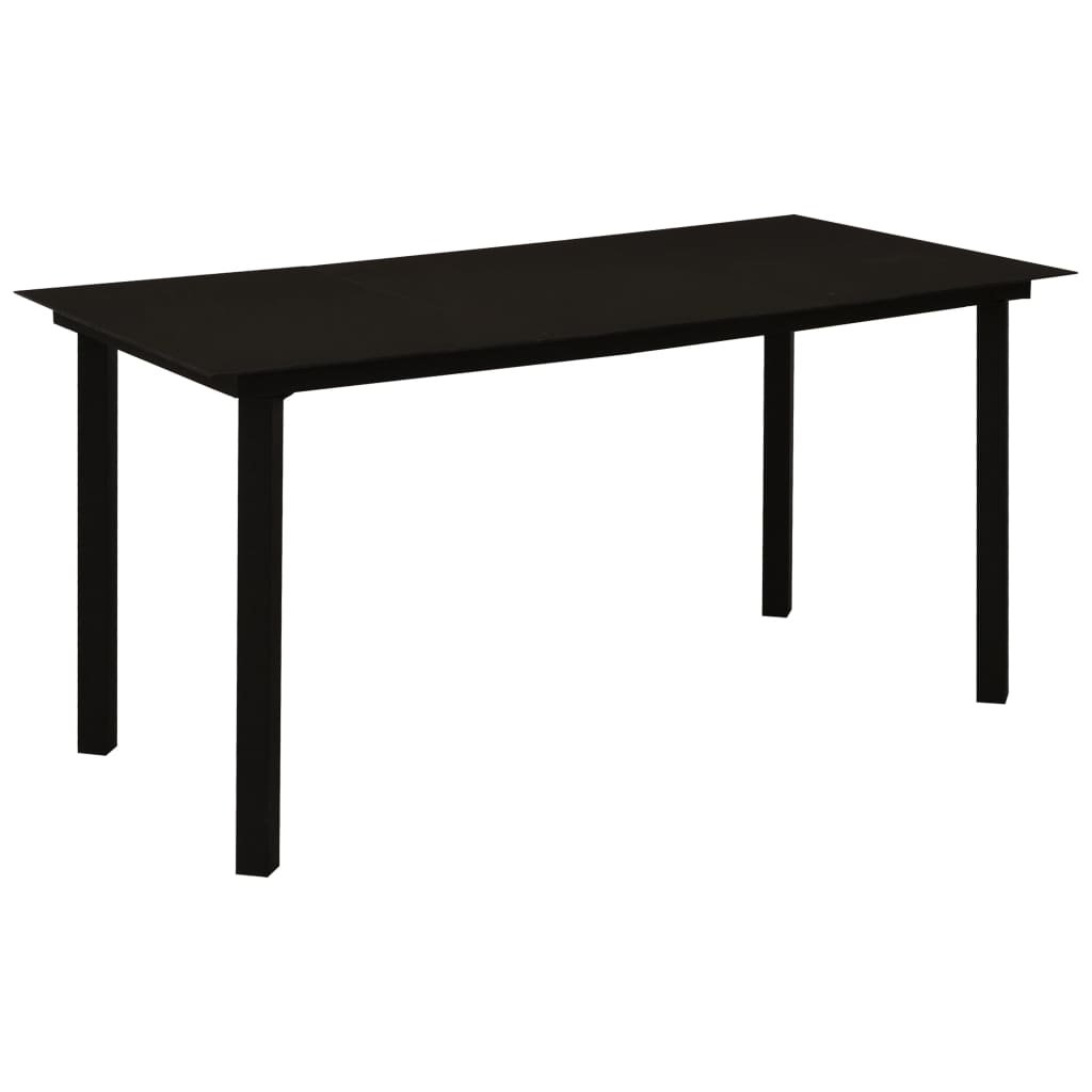 Tuintafel 150x80x74 cm staal en glas zwart is nu te koop bij PeponiXL, paradijselijk wonen!