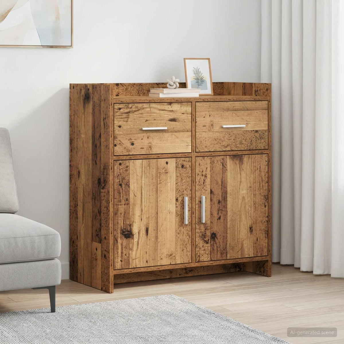 Dressoir Oud hout 75 x 36 x 80 cm Bewerkt hout is nu te koop bij PeponiXL, paradijselijk wonen!