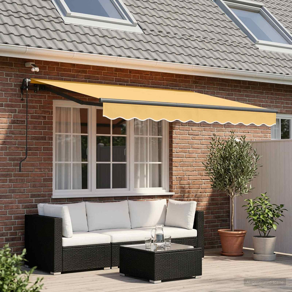 Uitschuifbare luifel Zand 450 × 300 cm Polyester is nu te koop bij PeponiXL, paradijselijk wonen!