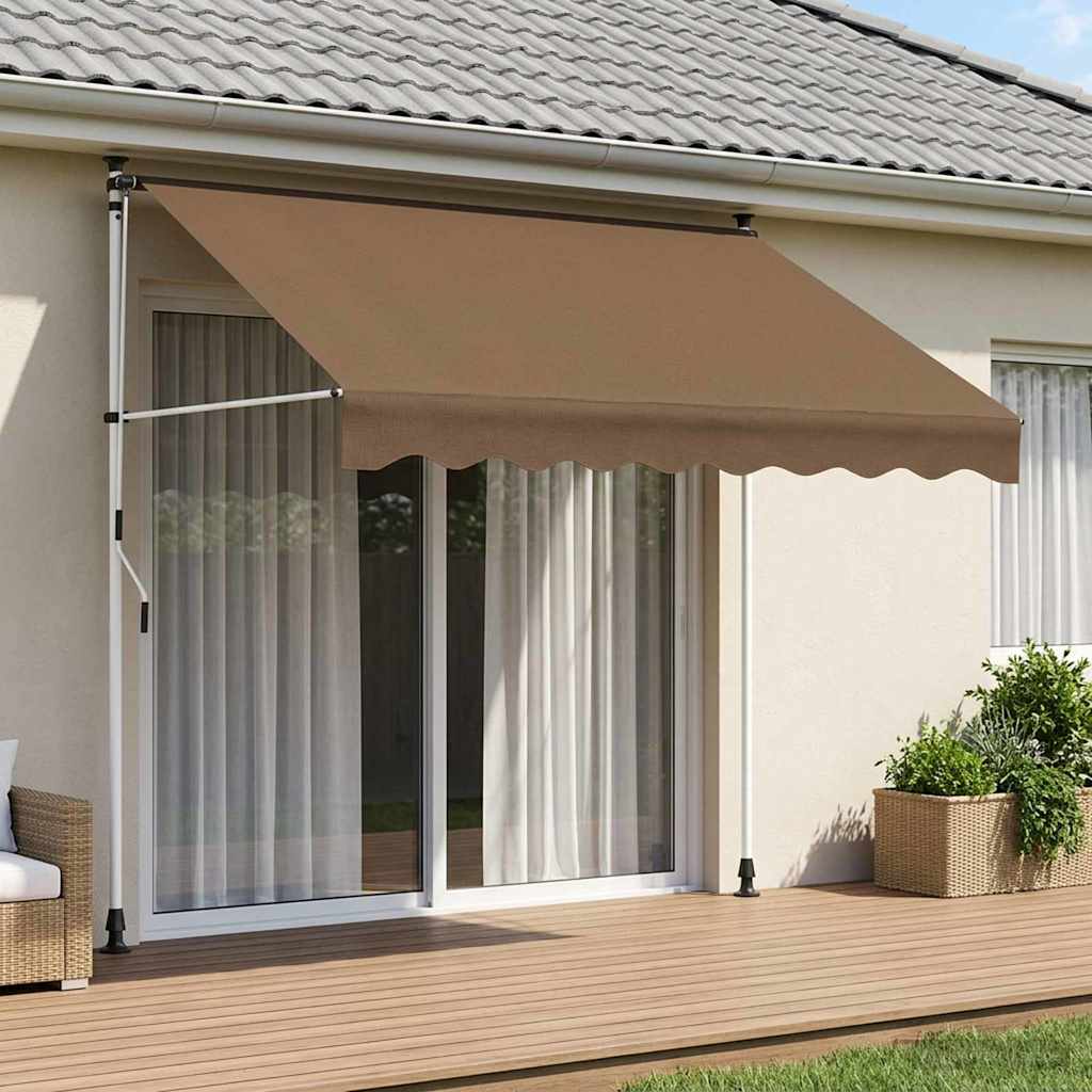 Handmatig uitschuifbare luifel Taupe 150 cm is nu te koop bij PeponiXL, paradijselijk wonen!