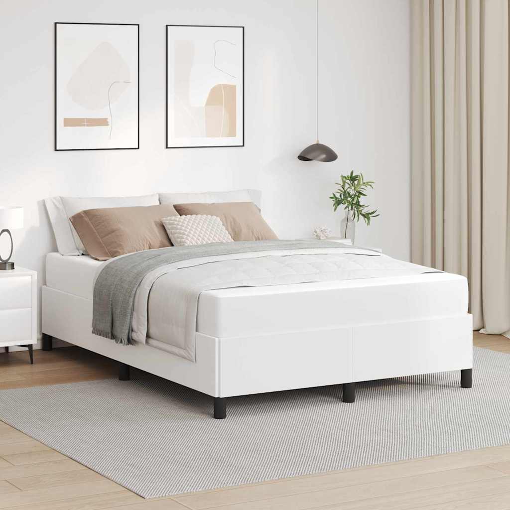 Bedframe met matras Wit 140 x 200 cm Stof is nu te koop bij PeponiXL, paradijselijk wonen!