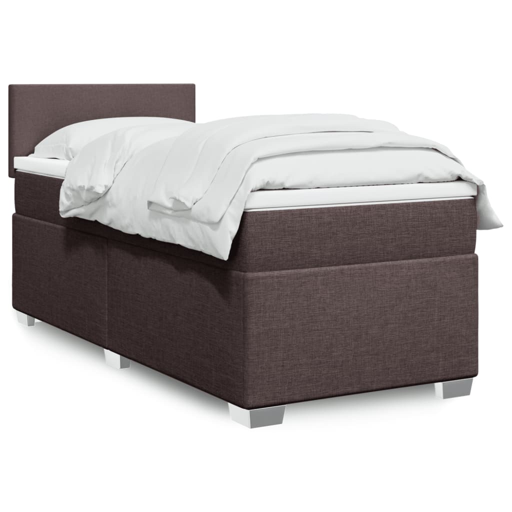 Boxspring met matras stof donkerbruin 80x200 cm is nu te koop bij PeponiXL, paradijselijk wonen!