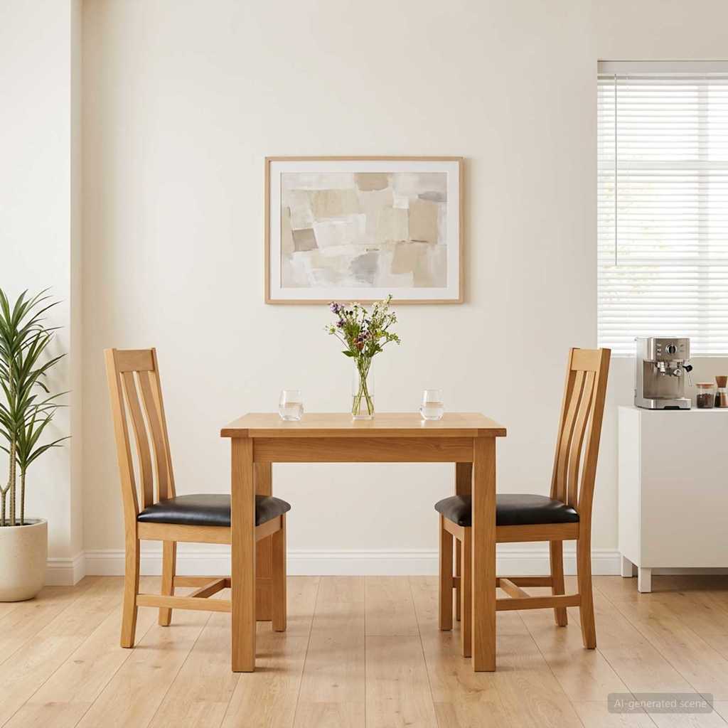 Eetkamerstoel 2 pcs Massief Eikenhout Zwart 45 x 54 x 100 cm is nu te koop bij PeponiXL, paradijselijk wonen!