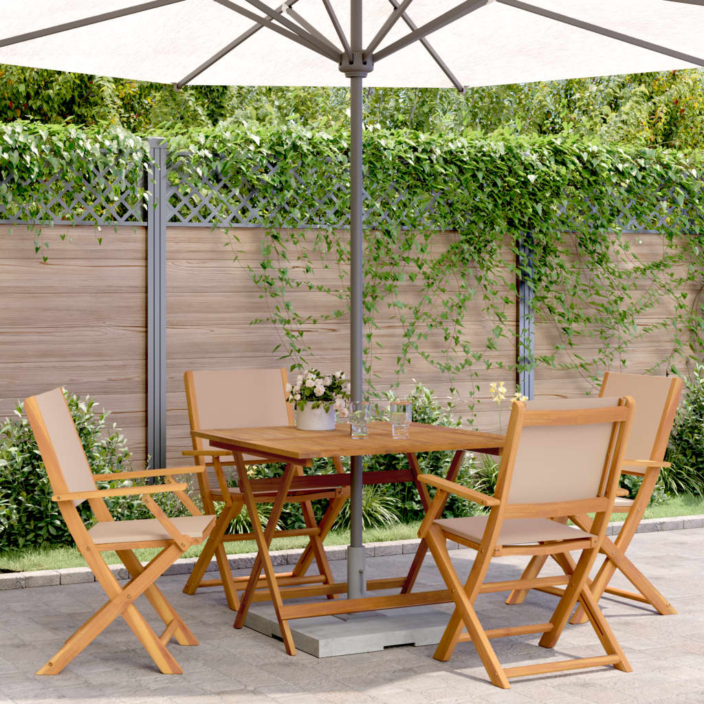 5-delige Tuinset massief hout en stof taupe is nu te koop bij PeponiXL, paradijselijk wonen!