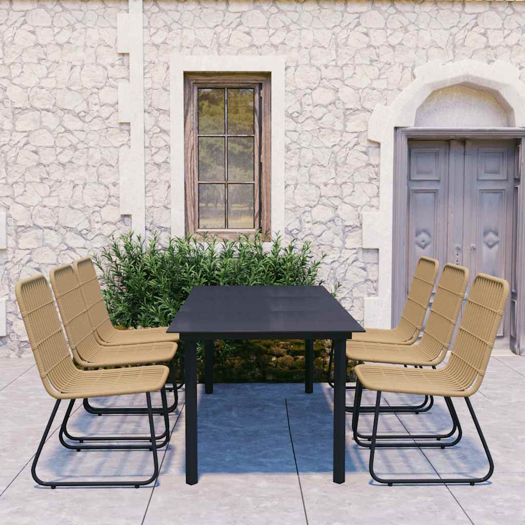 7-delige Tuinset poly rattan en glas is nu te koop bij PeponiXL, paradijselijk wonen!