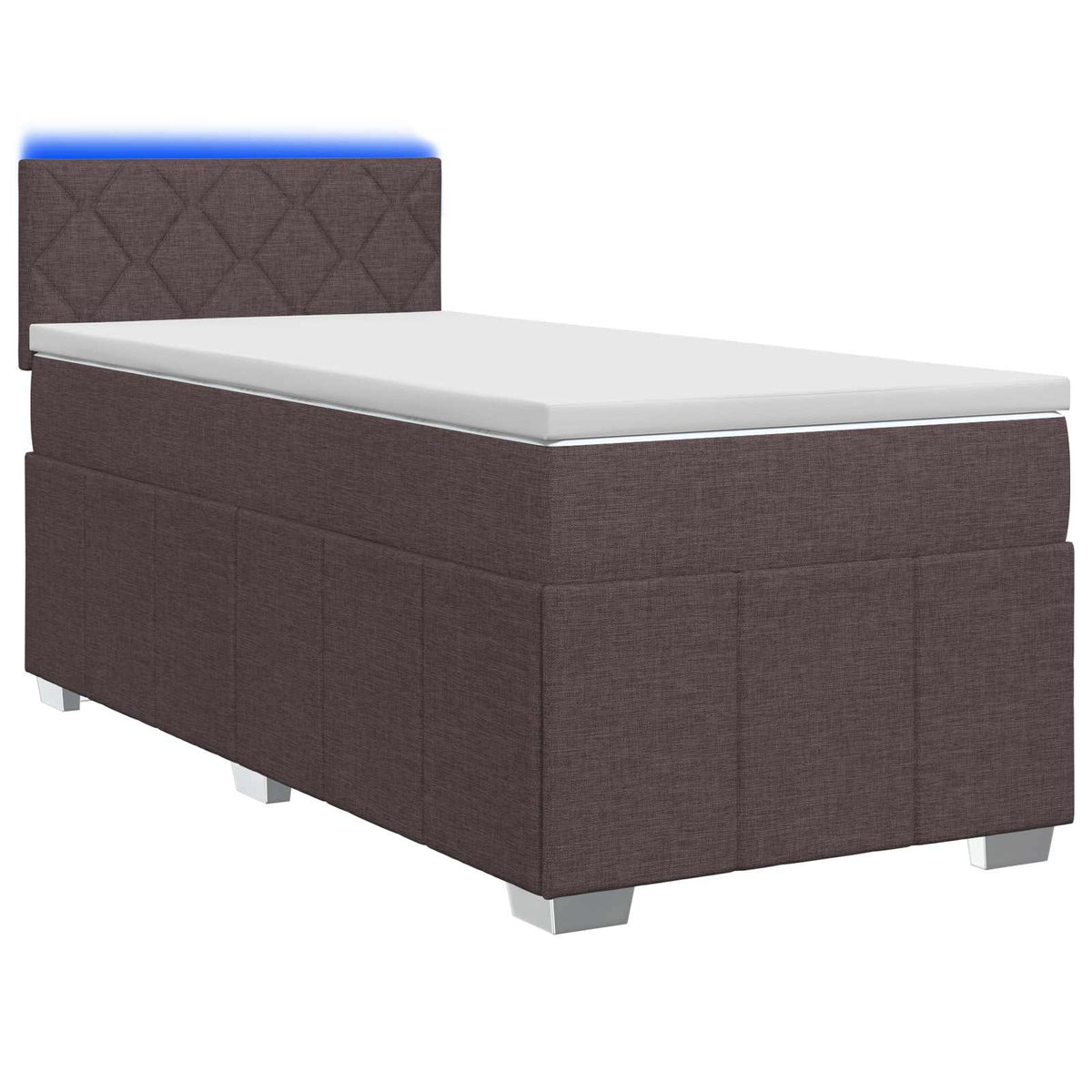 Boxspringbed met matras Donkerbruin 90 x 200 cm Stof is nu te koop bij PeponiXL, paradijselijk wonen!