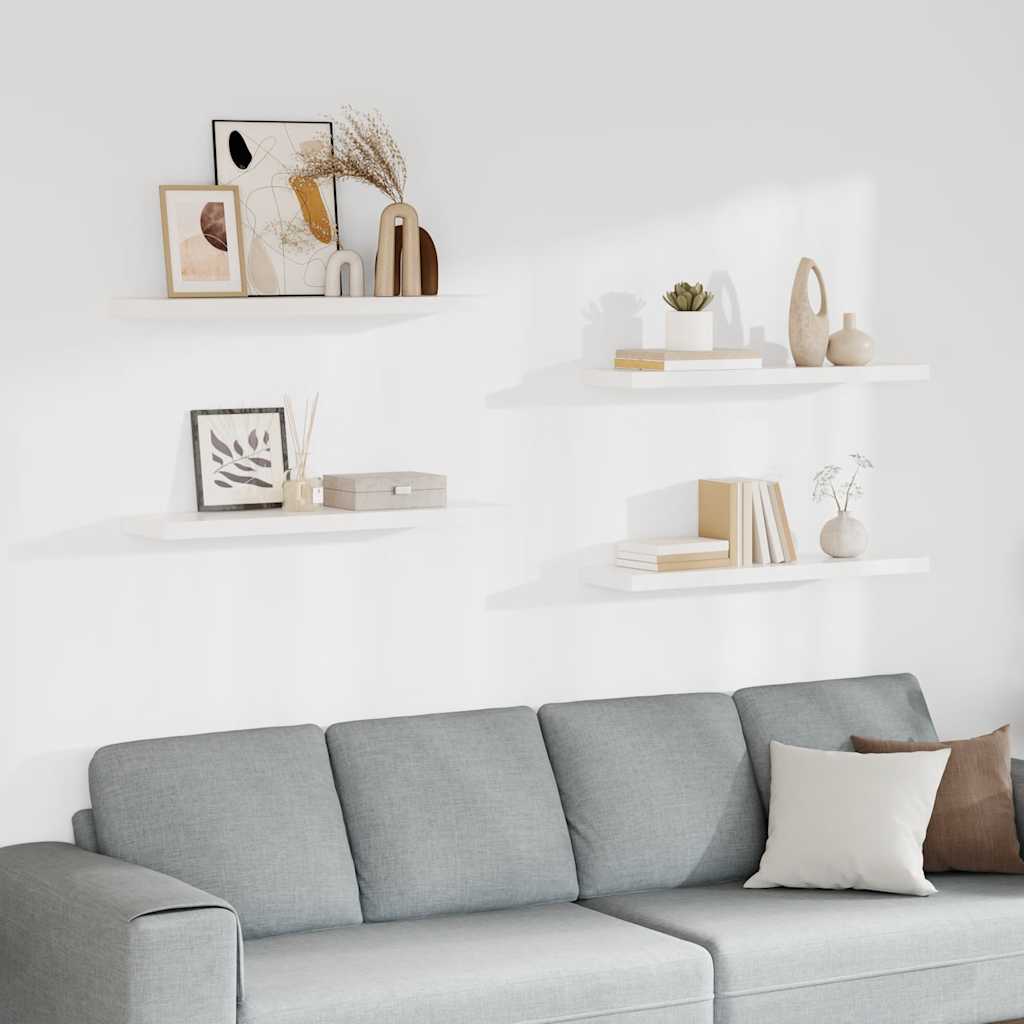 Wandschappen zwevend 4 st 90x23,5x3,8 cm MDF wit is nu te koop bij PeponiXL, paradijselijk wonen!