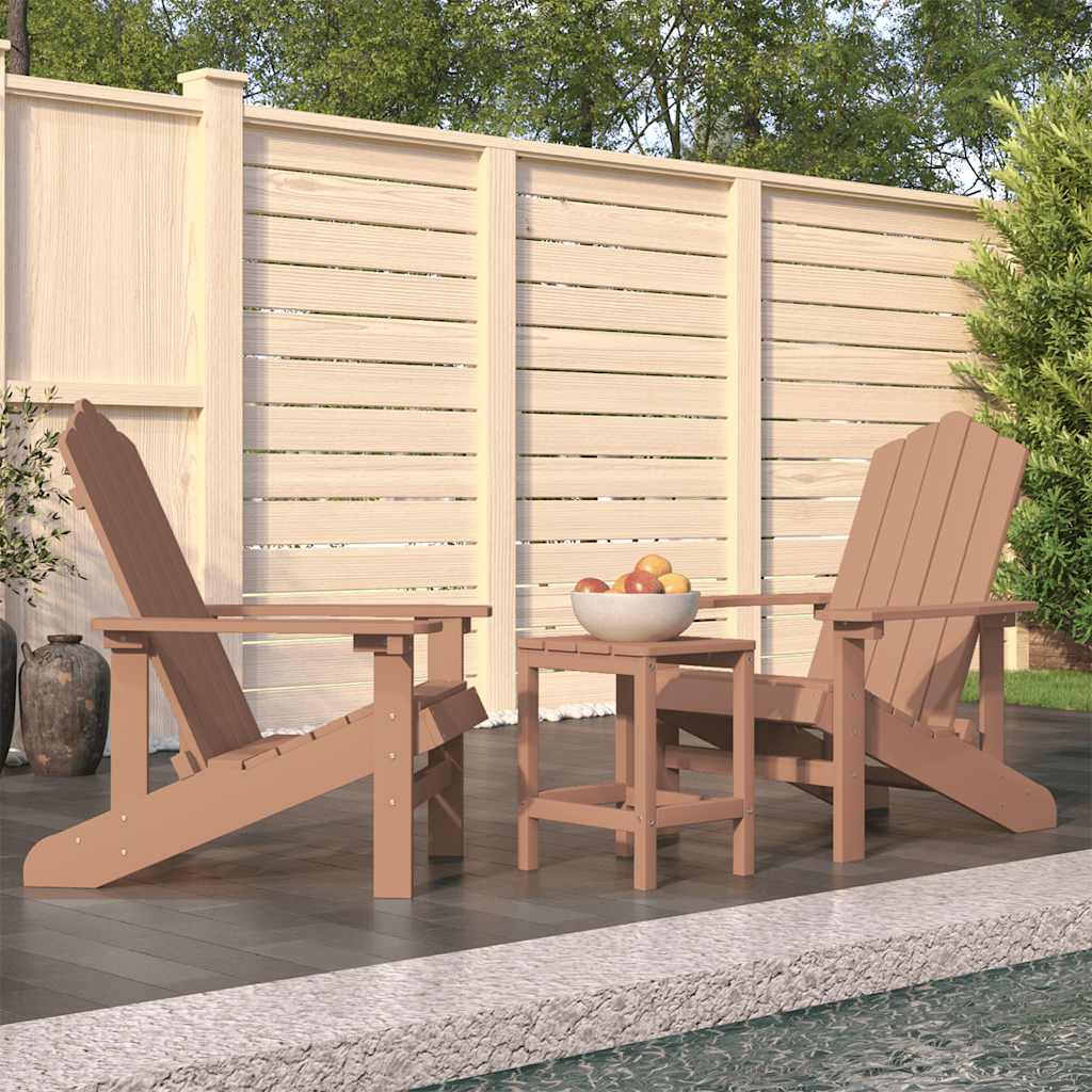 Tuinstoelen Adirondack met tafel HDPE bruin is nu te koop bij PeponiXL, paradijselijk wonen!