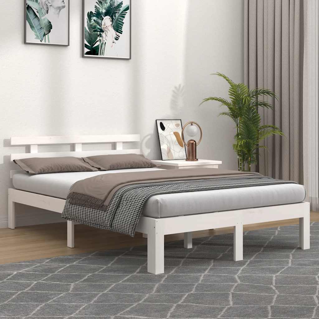 Bedframe massief hout wit 180x200 cm is nu te koop bij PeponiXL, paradijselijk wonen!