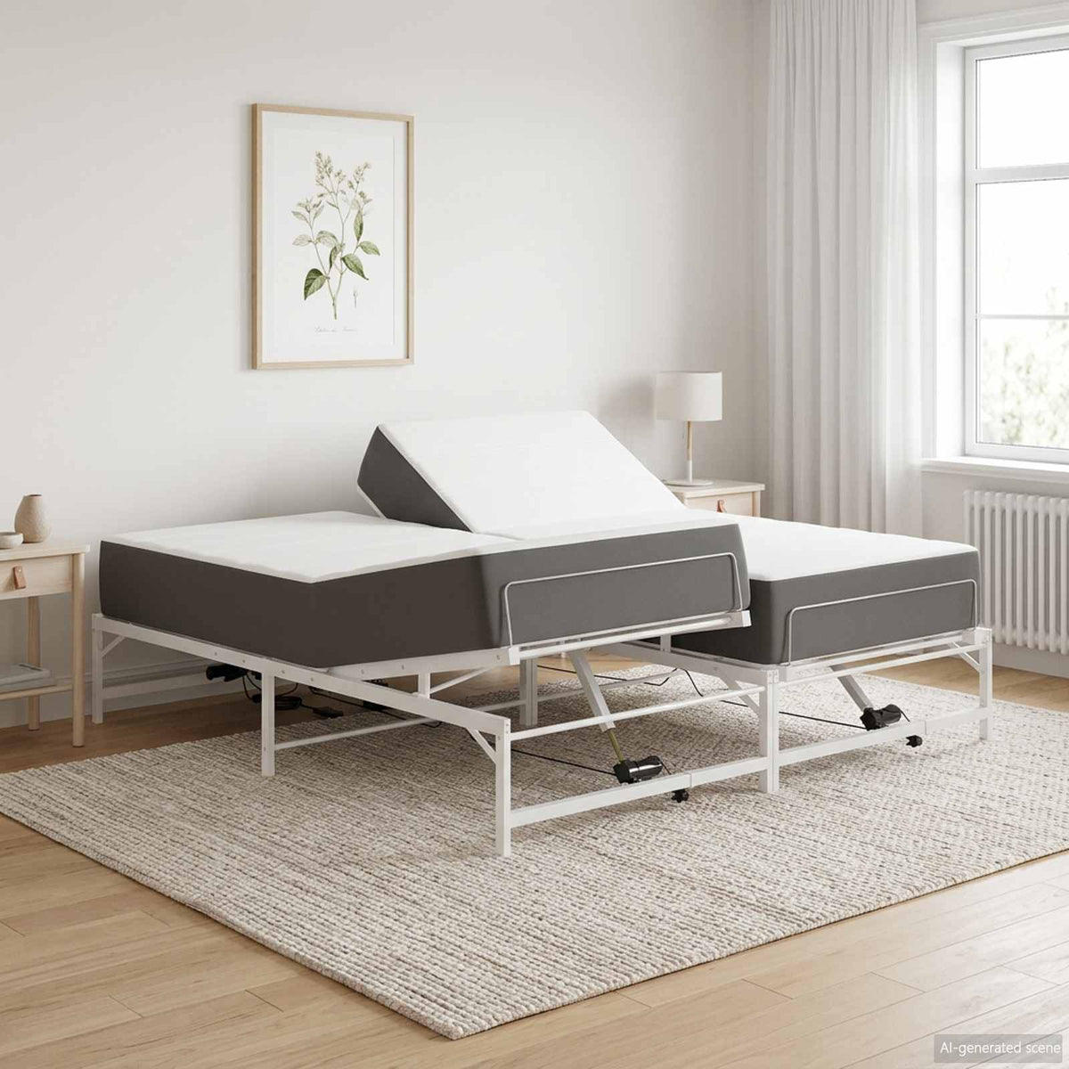Elektrisch Verstelbaar Bedframe Wit 90 x 213 cm Staal is nu te koop bij PeponiXL, paradijselijk wonen!