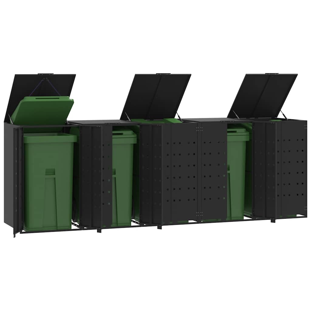 Containerberging voor 5 containers 345x79x117 cm staal zwart is nu te koop bij PeponiXL, paradijselijk wonen!