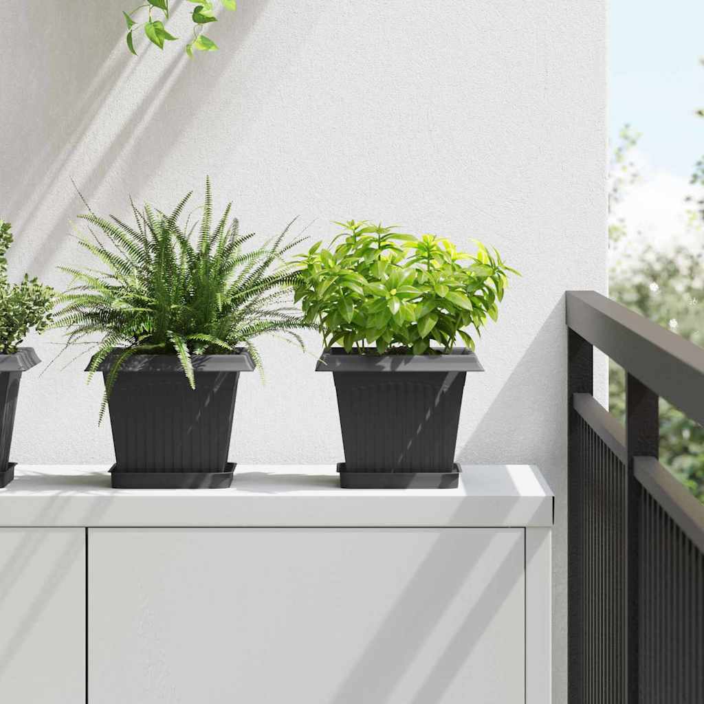 Plantenpotten 24 pcs Zwart 20 x 20 x 16 cm Kunststof is nu te koop bij PeponiXL, paradijselijk wonen!