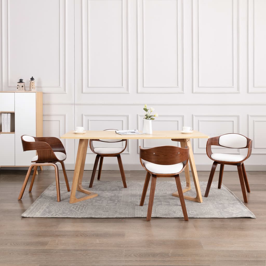 Eetkamerstoelen 4 st gebogen hout en kunstleer is nu te koop bij PeponiXL, paradijselijk wonen!