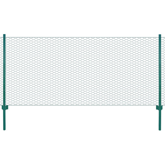 Draadgaashek met palen 25x1 m staal groen is nu te koop bij PeponiXL, paradijselijk wonen!