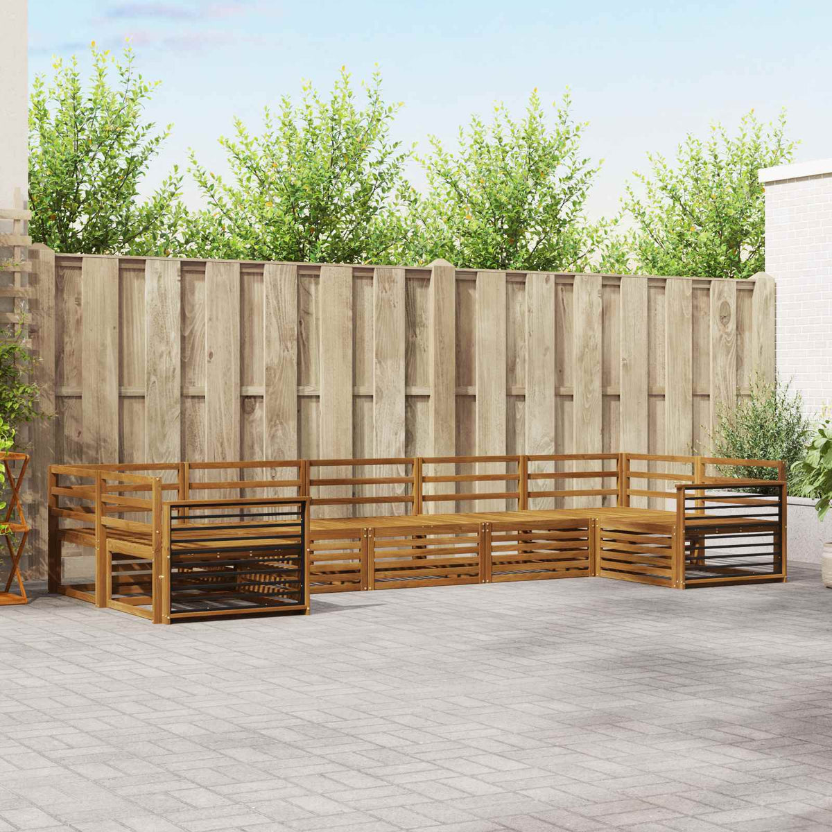 Sofa-Sets 7 pcs Naturel Massief Acaciahout is nu te koop bij PeponiXL, paradijselijk wonen!