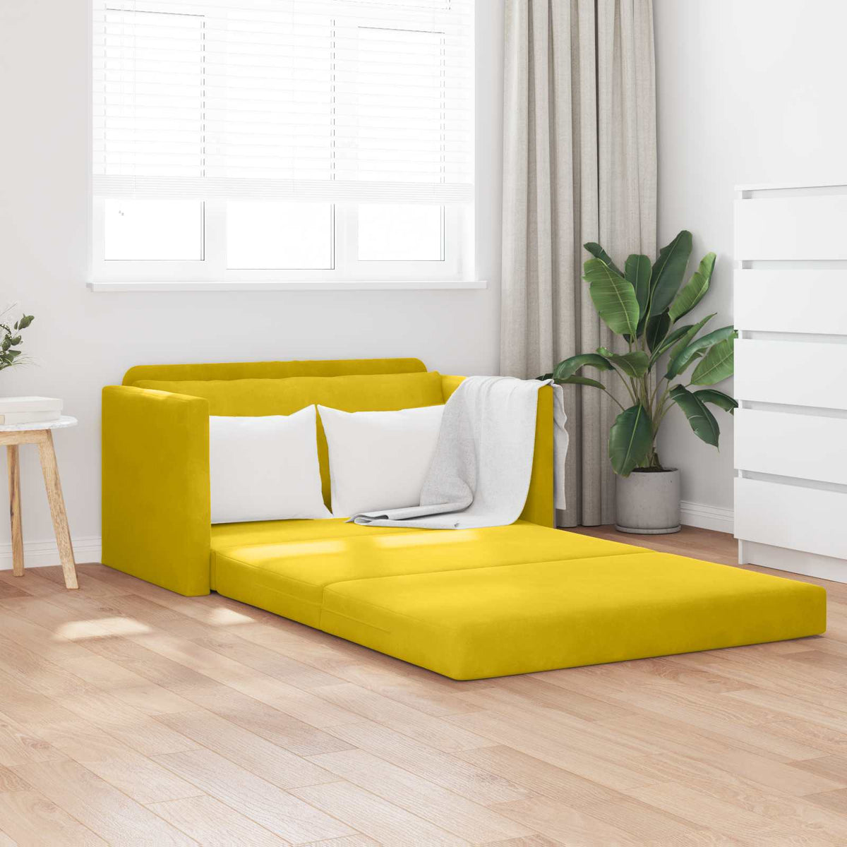 Slaapbank Zonnebloemgeel 124 x 71 x 78 cm Fluweel is nu te koop bij PeponiXL, paradijselijk wonen!