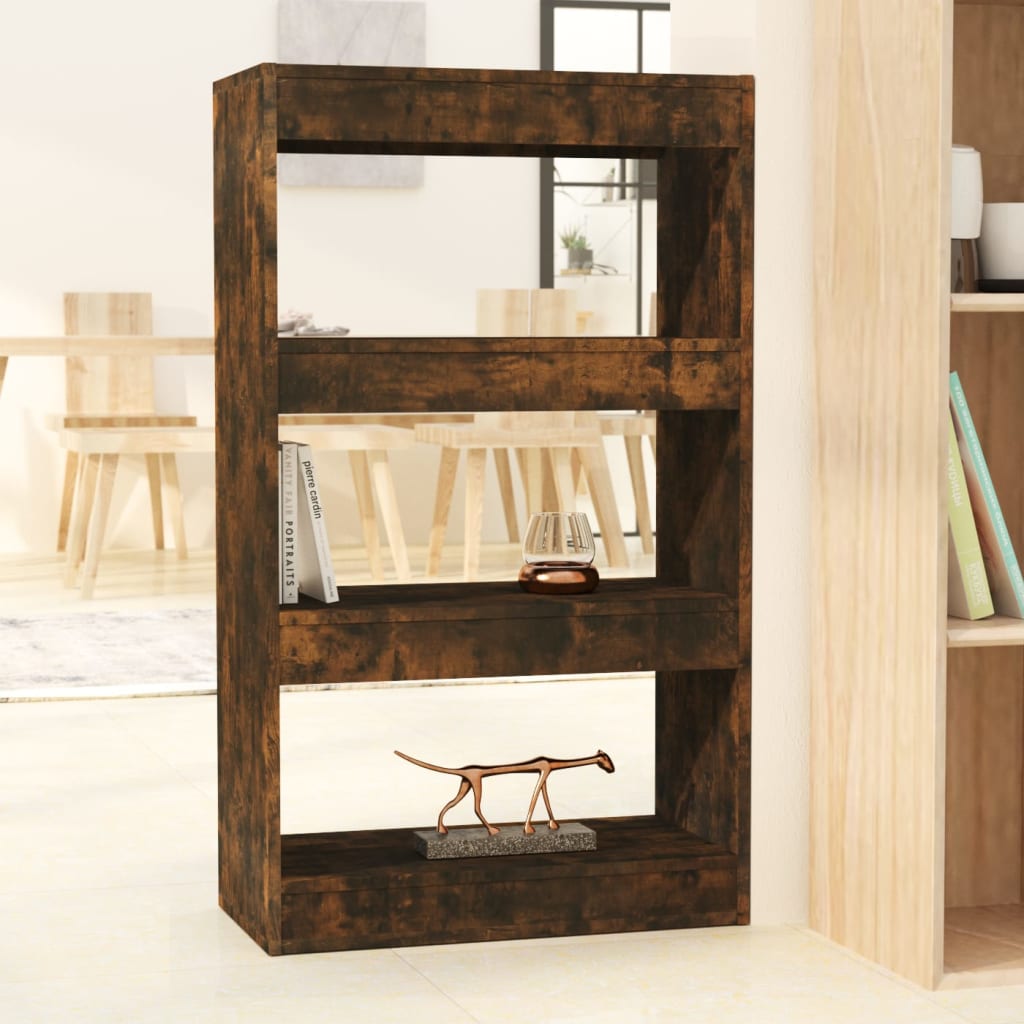 Boekenkast/kamerscherm 60x30x103 cm bewerkt hout gerookt eiken is nu te koop bij PeponiXL, paradijselijk wonen!