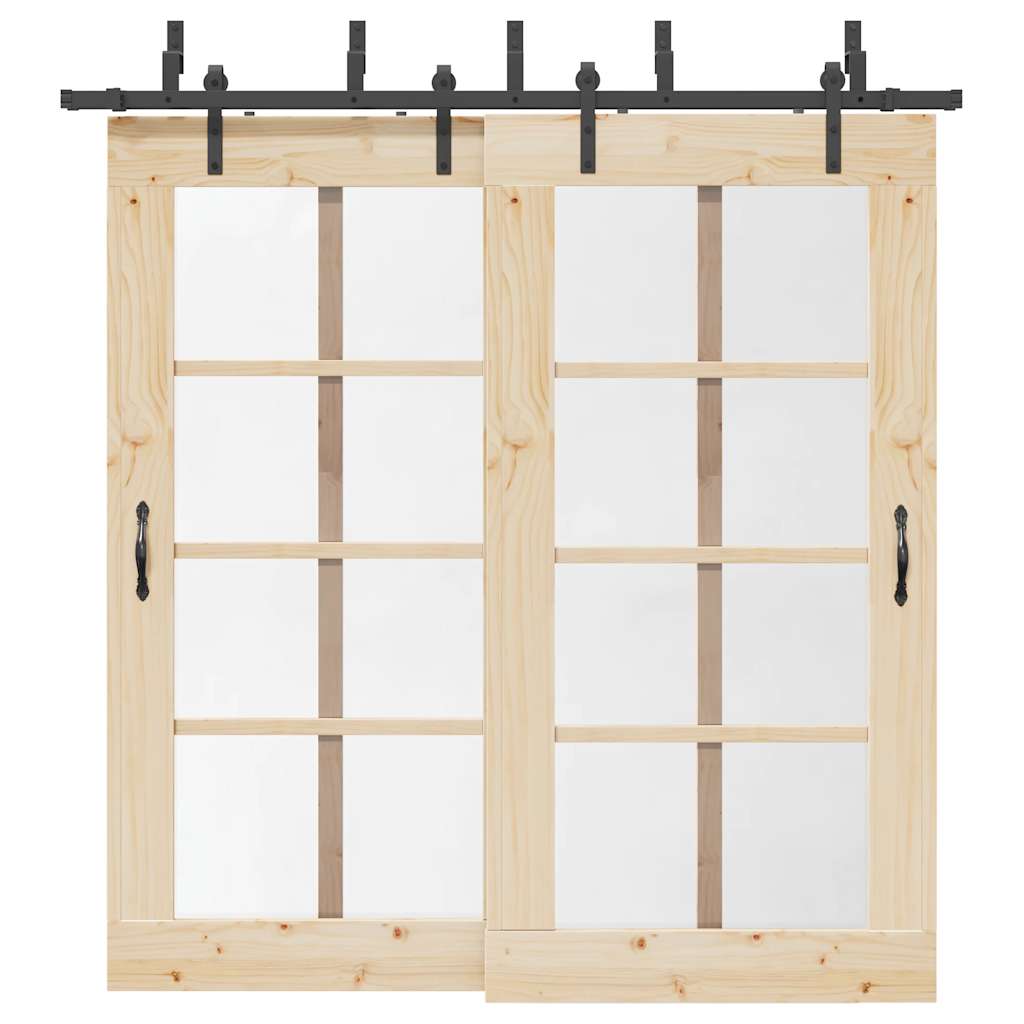 Doos met onderdelen voor schuifdeur 213,5 cm staal zwart is nu te koop bij PeponiXL, paradijselijk wonen!
