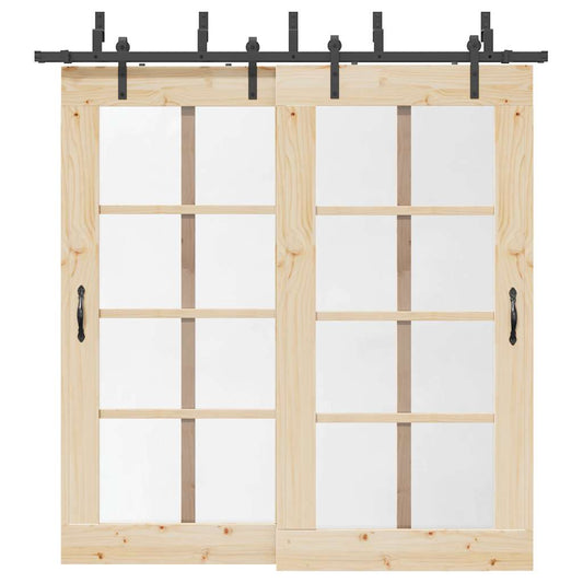 Doos met onderdelen voor schuifdeur 213,5 cm staal zwart is nu te koop bij PeponiXL, paradijselijk wonen!