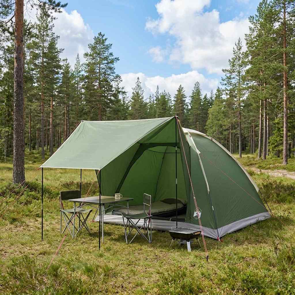 Kamperen tent met dak Groen 4-persoons Polyester en staal is nu te koop bij PeponiXL, paradijselijk wonen!
