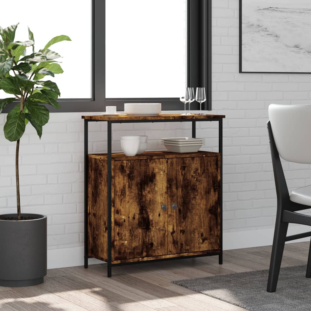 Dressoir 70x30x80 cm bewerkt hout gerookt eikenkleurig is nu te koop bij PeponiXL, paradijselijk wonen!