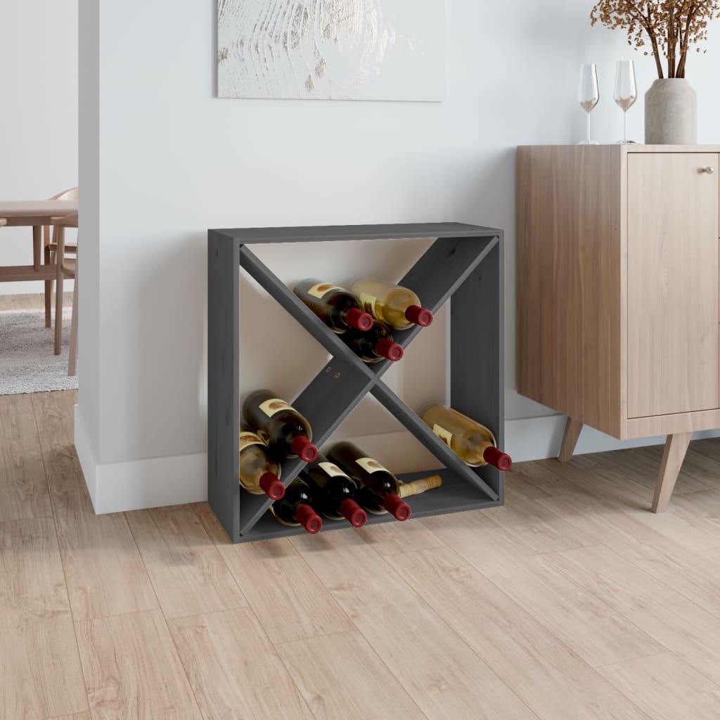 Wijnkast 62x25x62 cm massief grenenhout grijs is nu te koop bij PeponiXL, paradijselijk wonen!