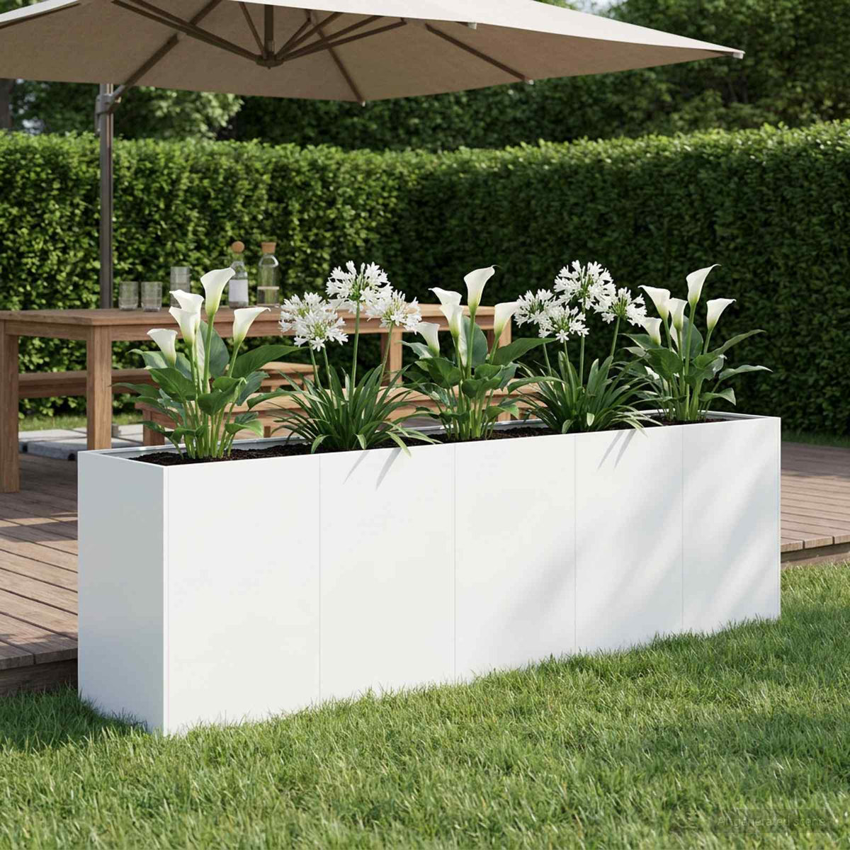 Plantenbak Wit 200 x 40 x 60 cm Koudgewalst staal is nu te koop bij PeponiXL, paradijselijk wonen!