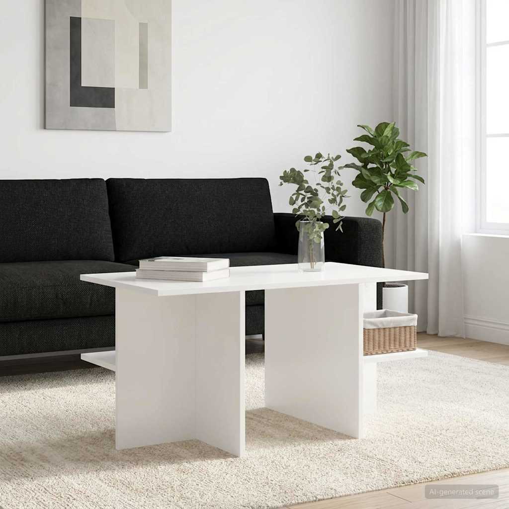 Salontafel Wit 87 x 50 x 45 cm Geconstrueerd hout is nu te koop bij PeponiXL, paradijselijk wonen!