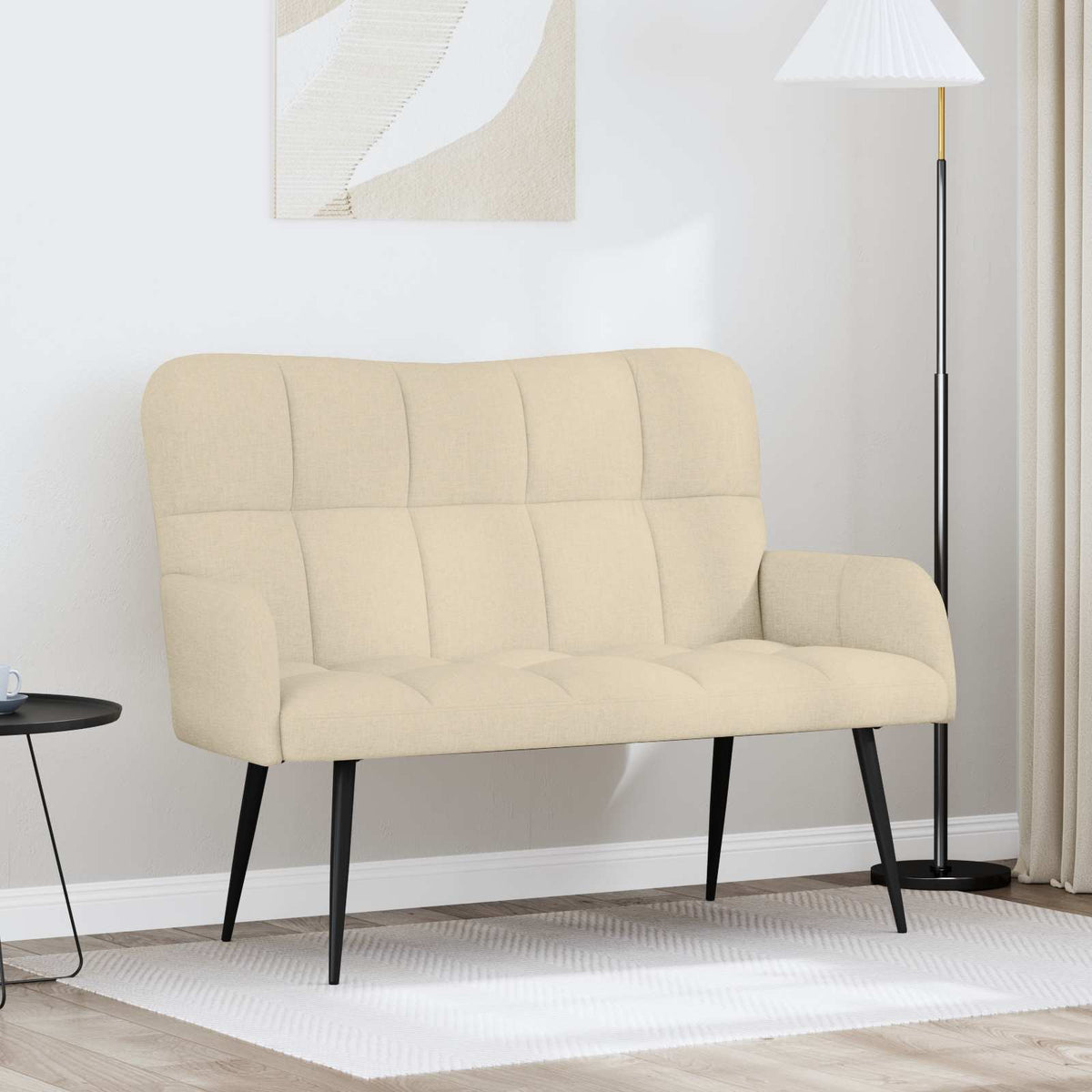Twee Persoons Sofa Crème 115 x 61 x 87 cm Stof is nu te koop bij PeponiXL, paradijselijk wonen!