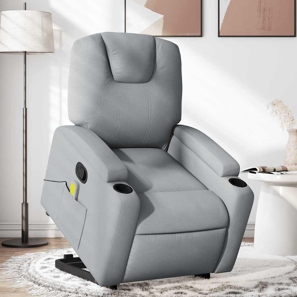 Sta-op-massagestoel verstelbaar stof lichtgrijs is nu te koop bij PeponiXL, paradijselijk wonen!