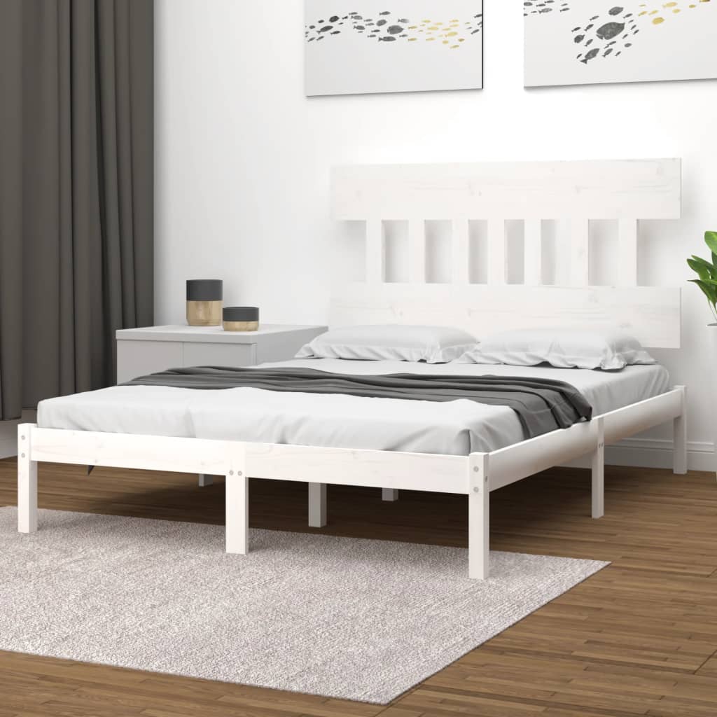 Bedframe massief hout wit 140x200 cm is nu te koop bij PeponiXL, paradijselijk wonen!
