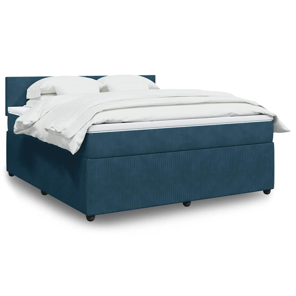 Boxspring met matras fluweel blauw 180x200 cm is nu te koop bij PeponiXL, paradijselijk wonen!