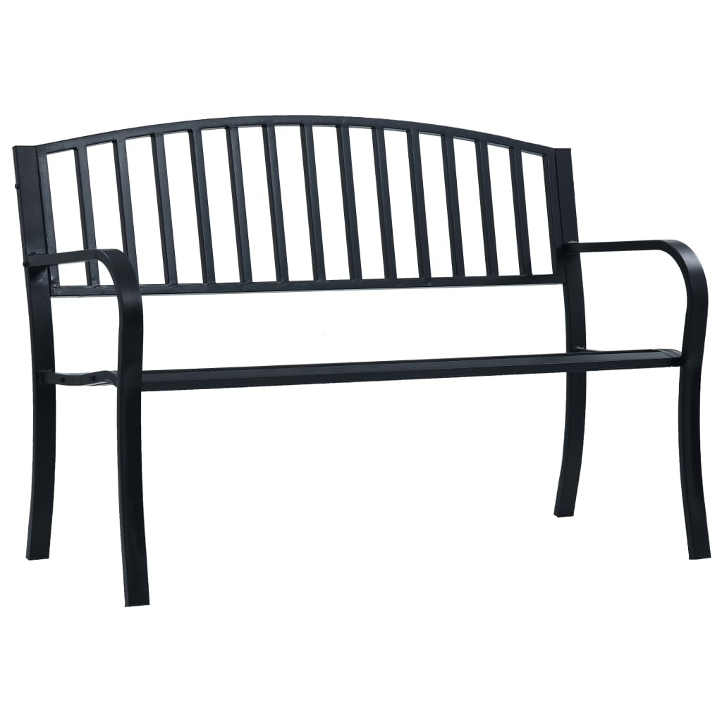 Tuinbank 125 cm staal zwart is nu te koop bij PeponiXL, paradijselijk wonen!