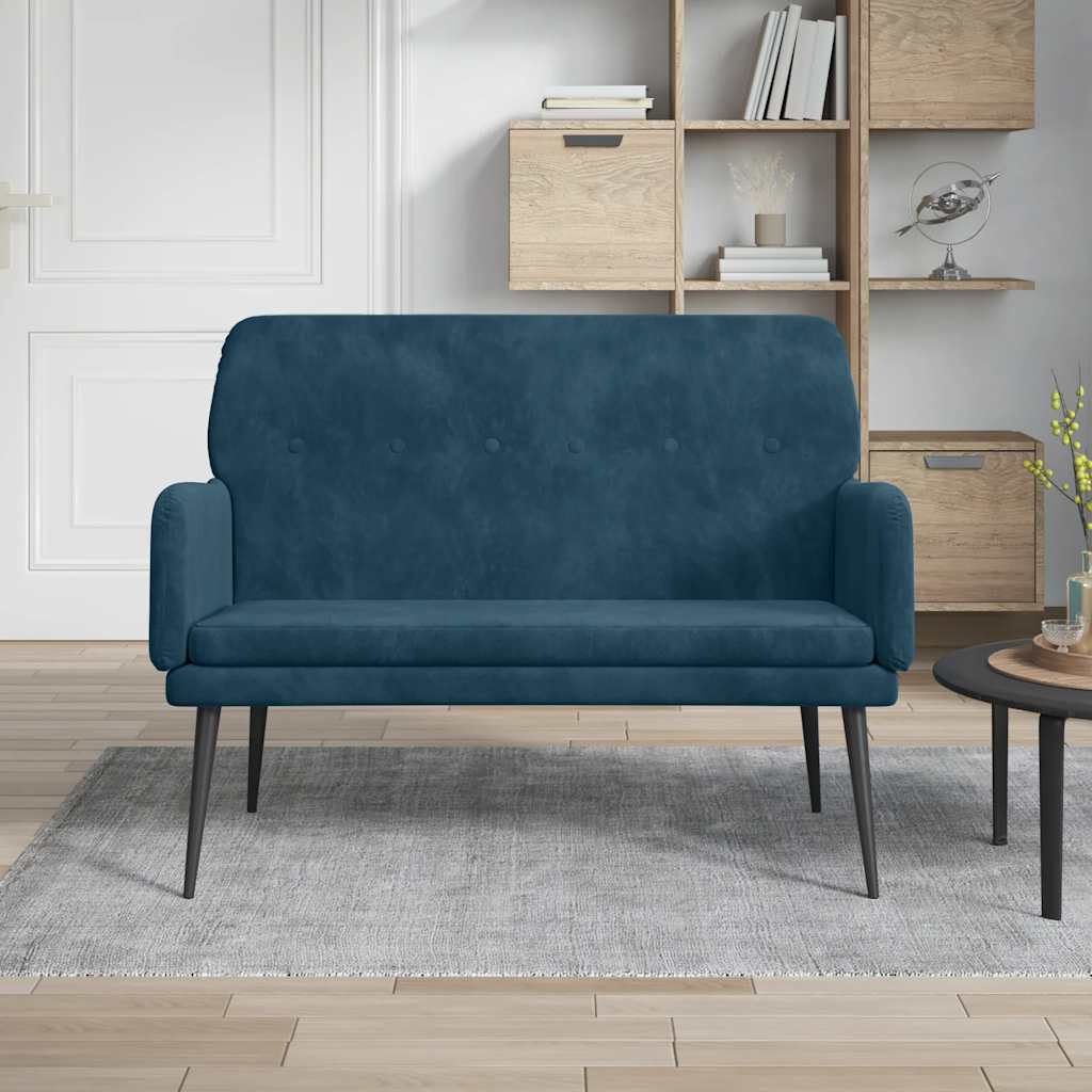 Bankje 108x79x79 cm fluweel blauw is nu te koop bij PeponiXL, paradijselijk wonen!