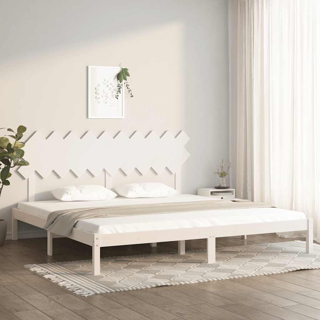 Bedframe massief hout wit 200x200 cm is nu te koop bij PeponiXL, paradijselijk wonen!