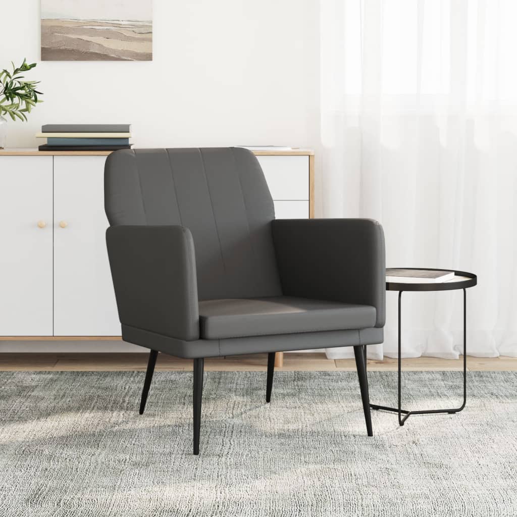 Fauteuil 61x78x80 cm kunstleer grijs is nu te koop bij PeponiXL, paradijselijk wonen!