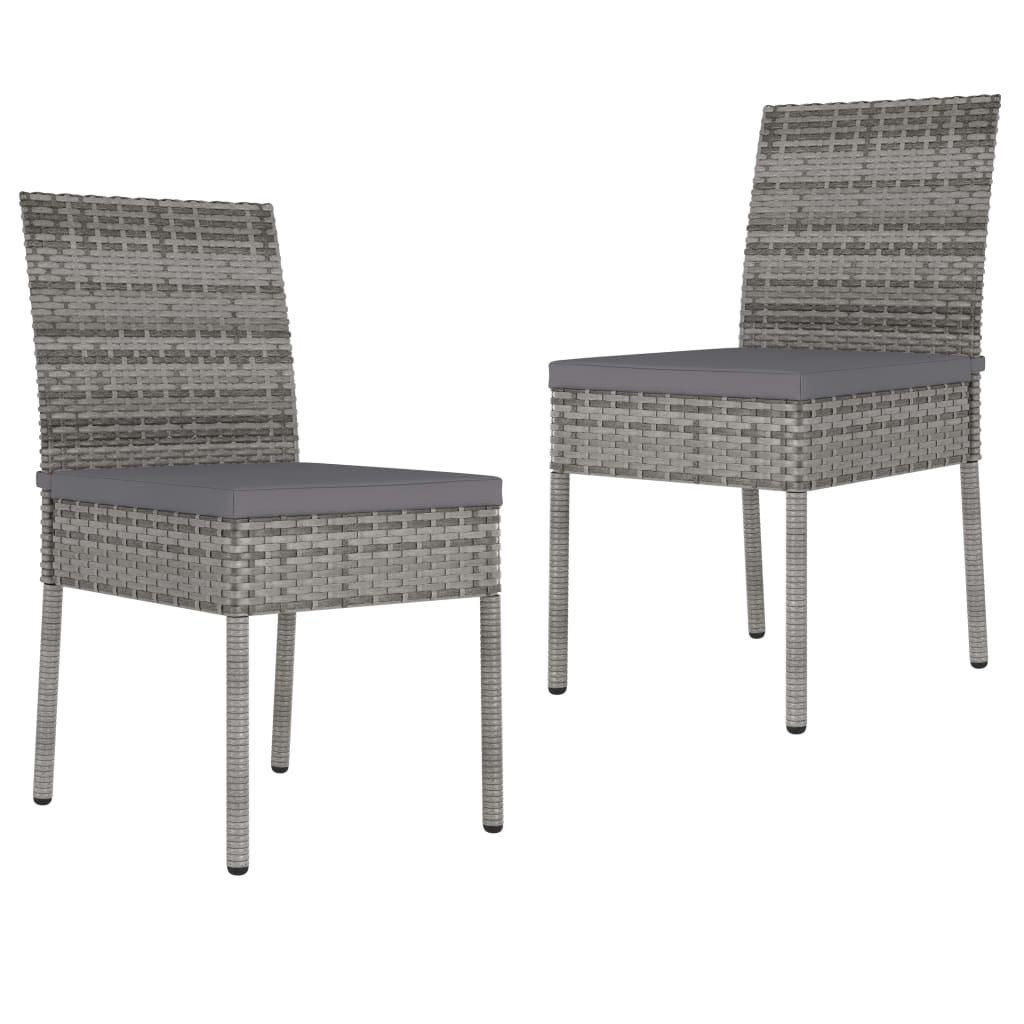 Tuinstoelen 2 st poly rattan grijs is nu te koop bij PeponiXL, paradijselijk wonen!