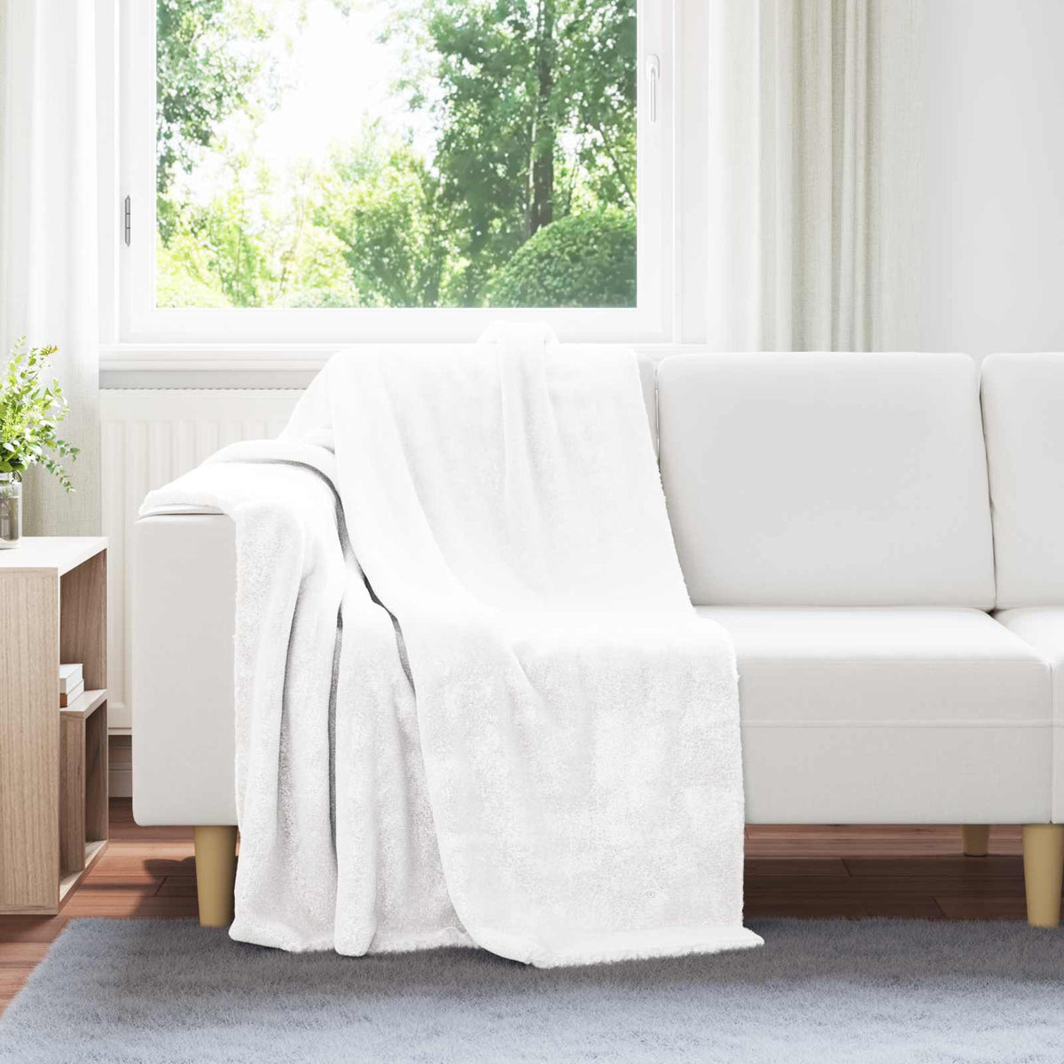 Gooi Deken Wit 130 x 150 cm Fleece is nu te koop bij PeponiXL, paradijselijk wonen!