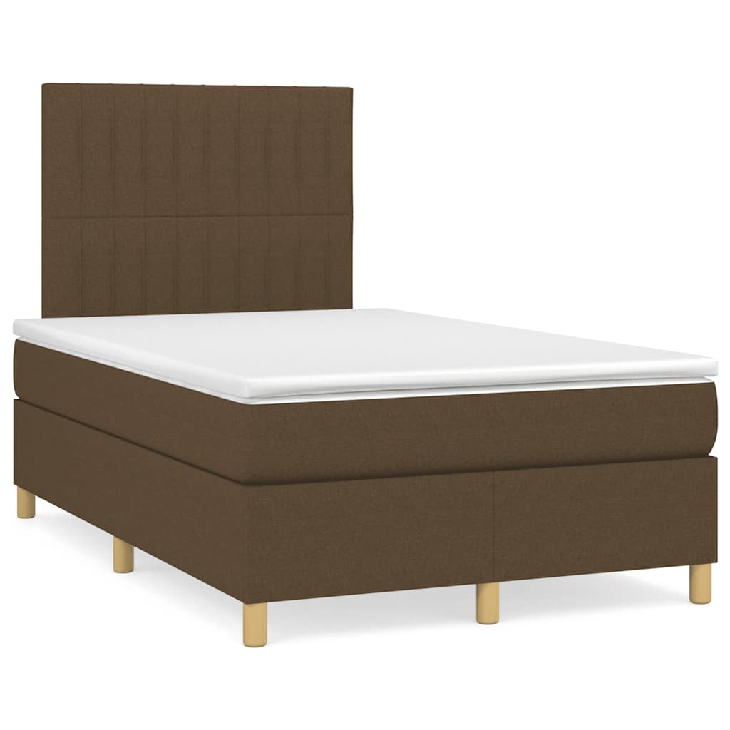Boxspring met matras stof donkerbruin 120x190 cm is nu te koop bij PeponiXL, paradijselijk wonen!