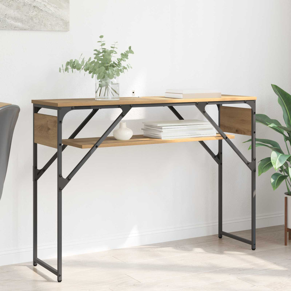 Consoletafel Artisan Eiken Bewerkt hout 105x30x75cm is nu te koop bij PeponiXL, paradijselijk wonen!