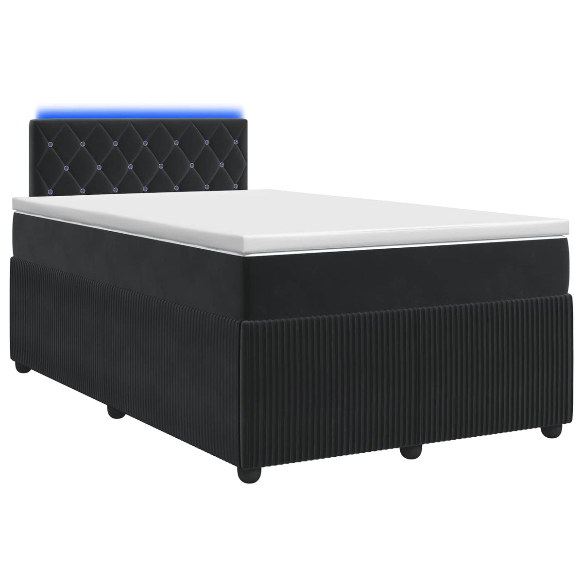 Boxspringbed met matras Zwart 120 x 190 cm Fluweel is nu te koop bij PeponiXL, paradijselijk wonen!