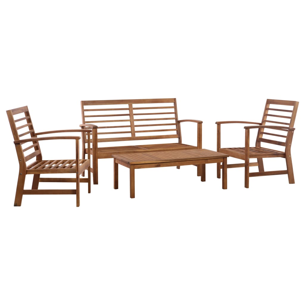 4-delige Loungeset massief acaciahout is nu te koop bij PeponiXL, paradijselijk wonen!