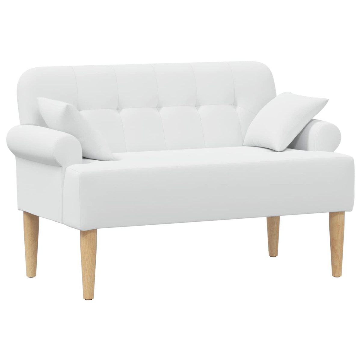 Loungebank met knopencomfort Wit 120 x 65 x 79 cm Stof is nu te koop bij PeponiXL, paradijselijk wonen!