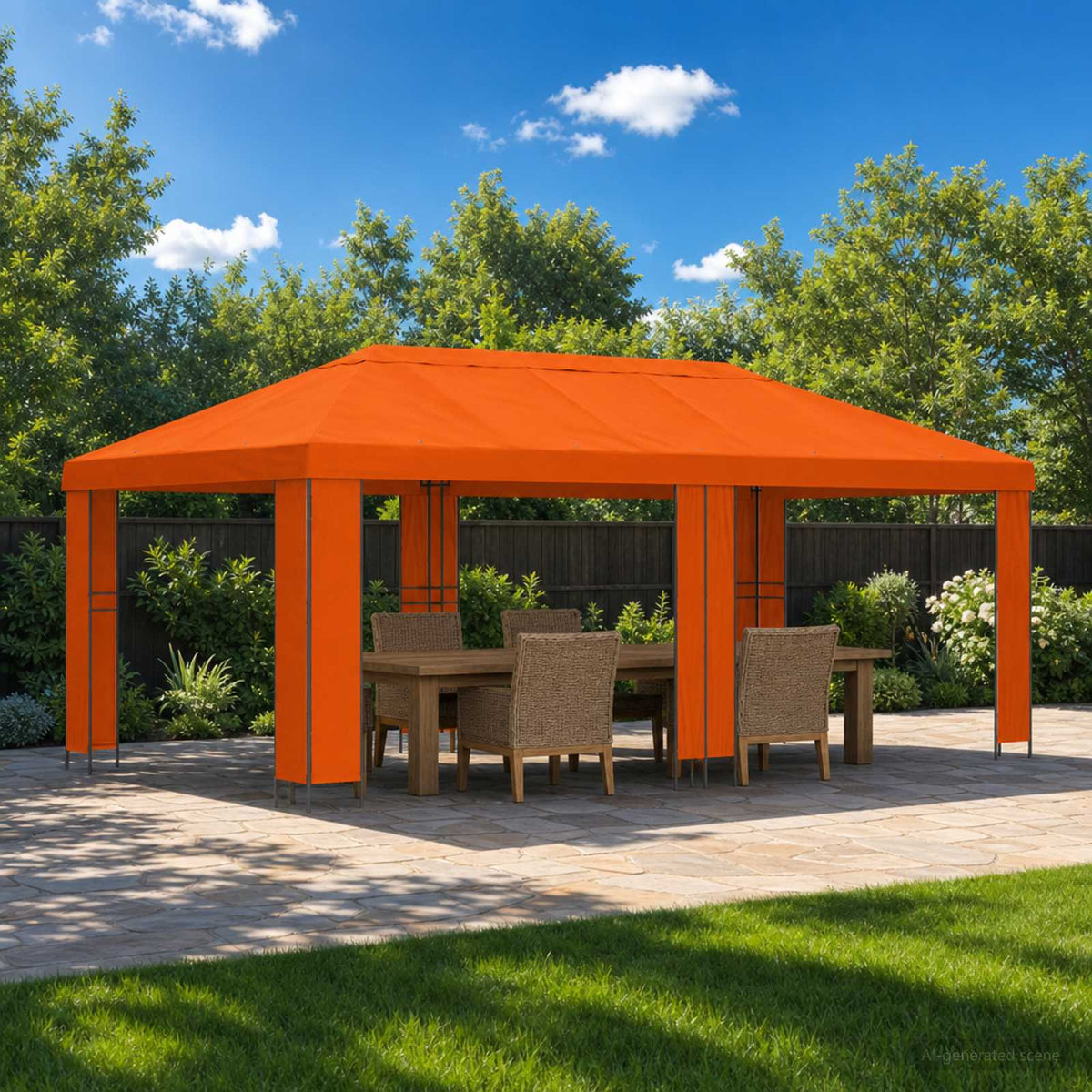 Tuinprieel 6 x 3 m Oranje Polyester en staal 190 is nu te koop bij PeponiXL, paradijselijk wonen!